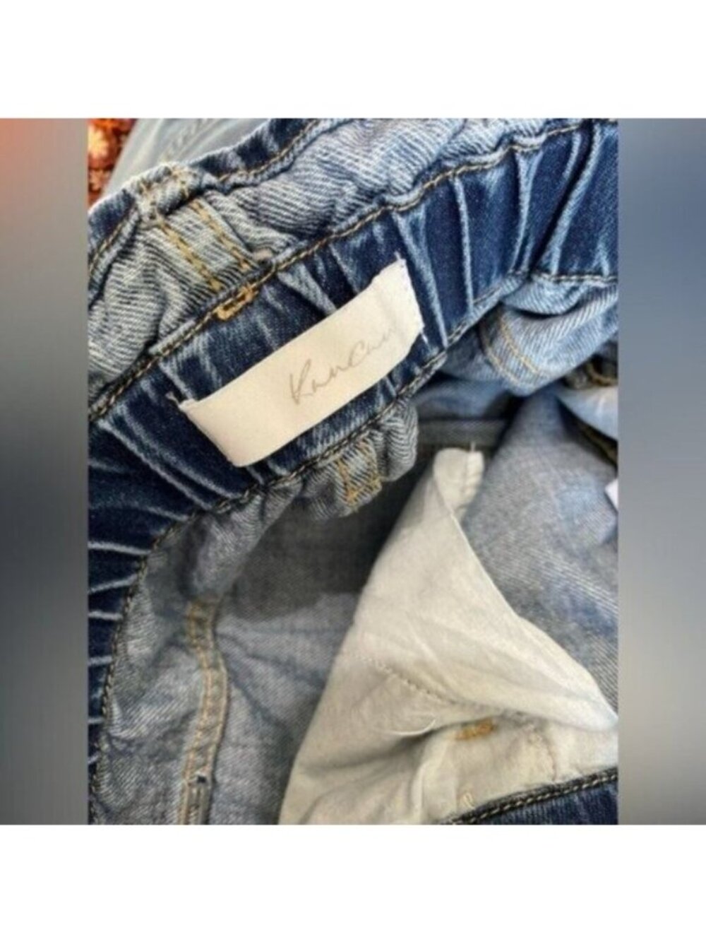 Kancan High Rise Distressed Jeans Boyfriend Stretch Boho Shabby Chic - Picture 5 of 8